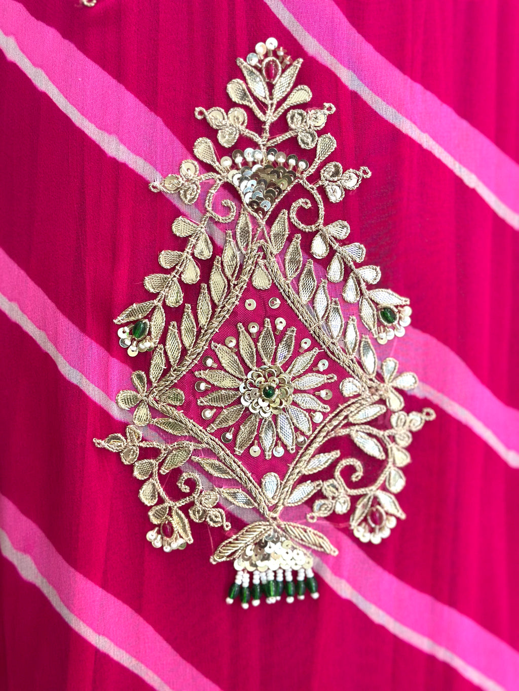 Traditional Leheriya Handcrafted Anarkali Gown