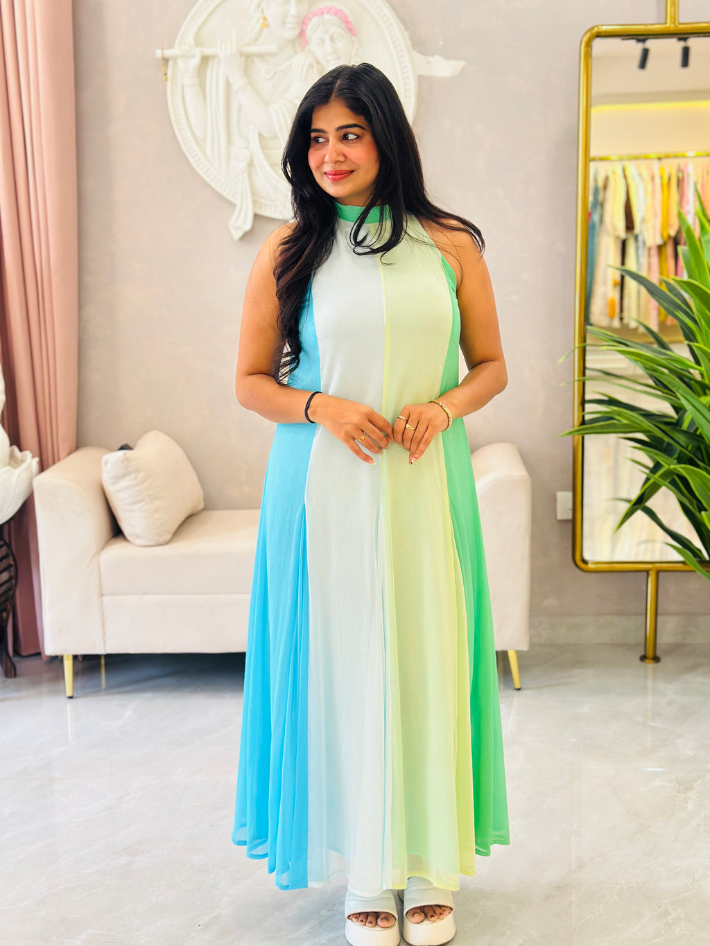 Soft Ombre Chiffon Maxi Dress