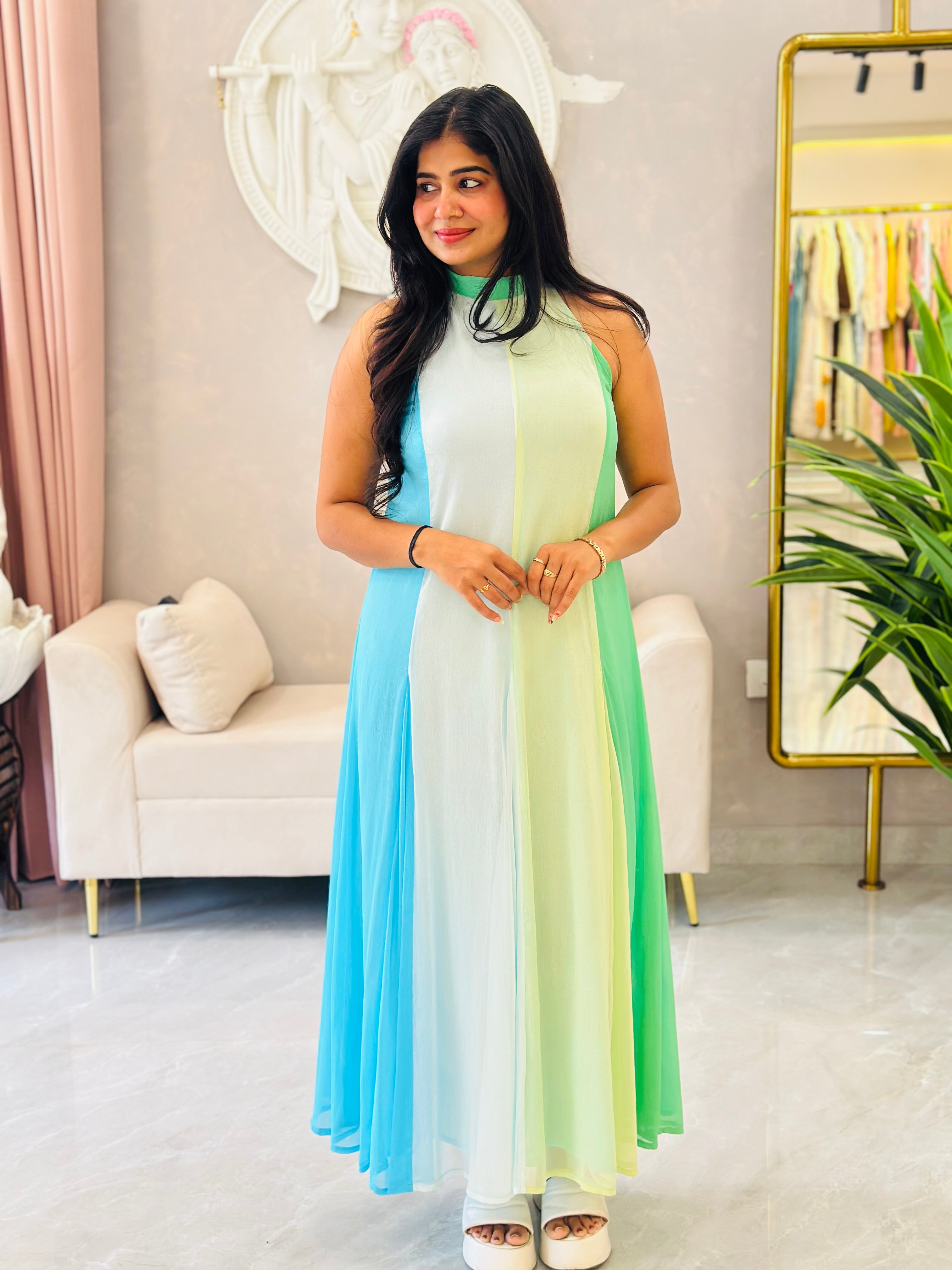 Soft Ombre Chiffon Maxi Dress