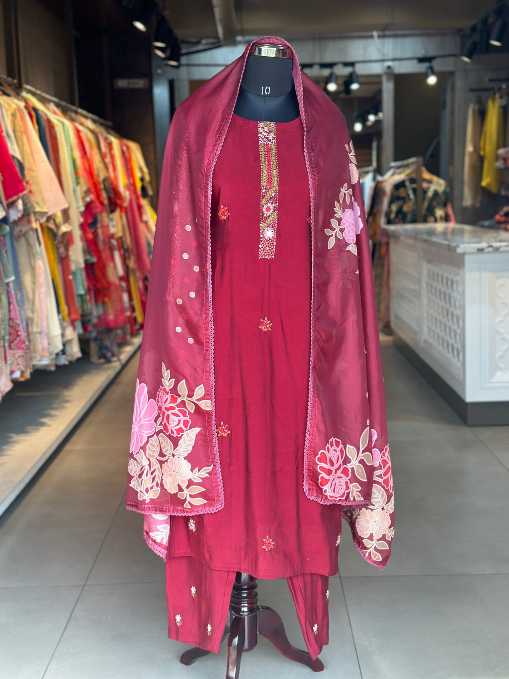 HAND EMBROIDERED STRAIGHT SUIT SET