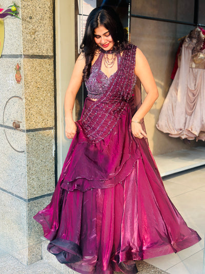 Wine Royalty ✨ Designer Lehenga