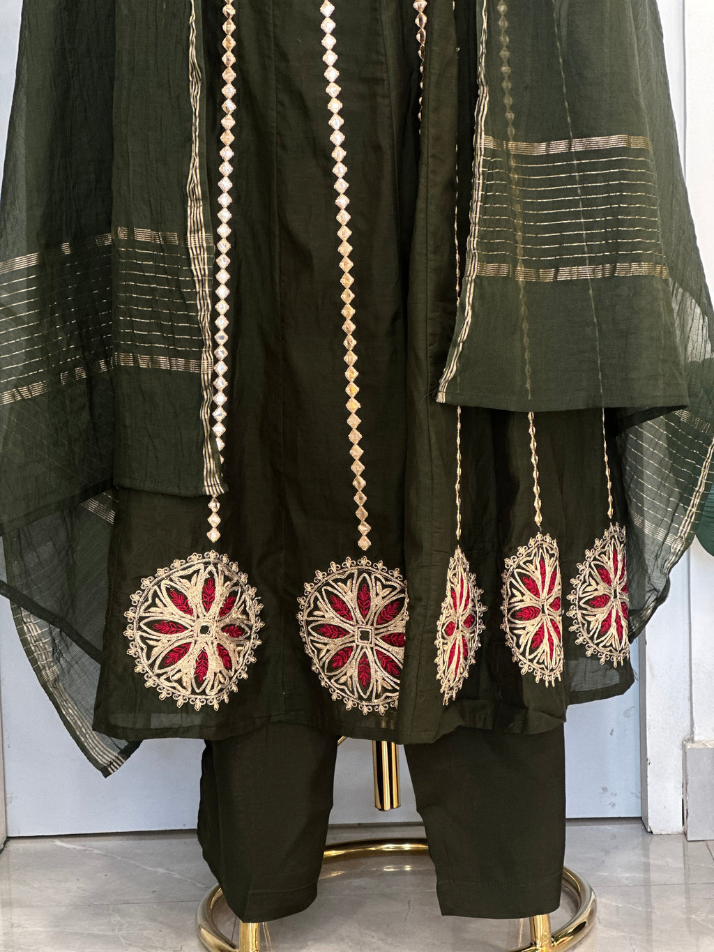 ✨ Royal Mirror Flair Anarkali Set ✨