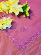 CHIFFON SAREE WITH CUT WORK DETAILING