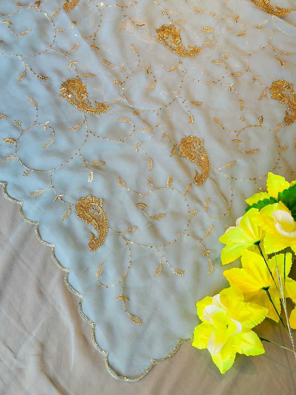 PURE GEORGETTE SAREE WITH PREMIUM HANDWORK