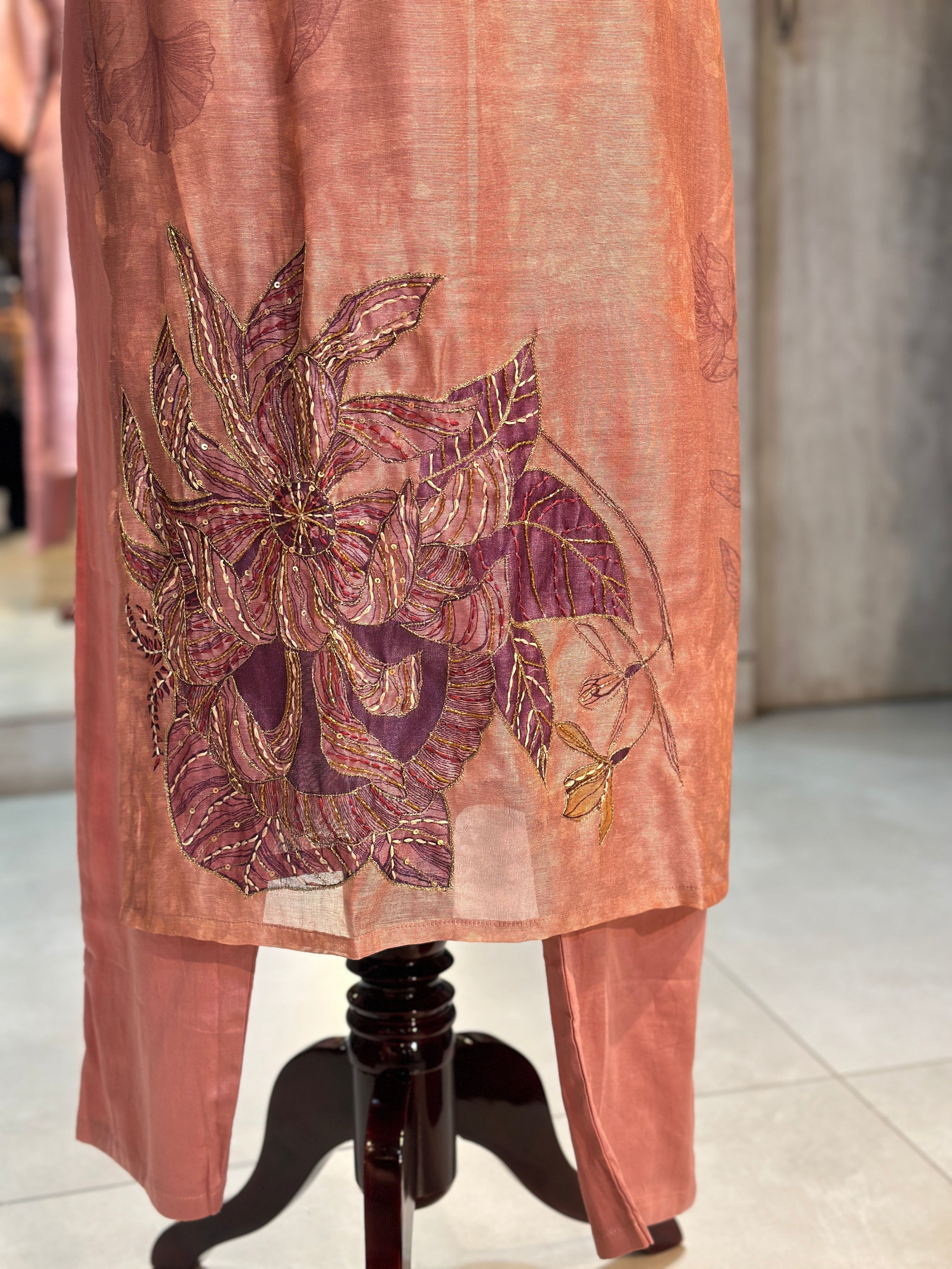 PURE ZARI TISSUE HANDOWORK SUIT SET