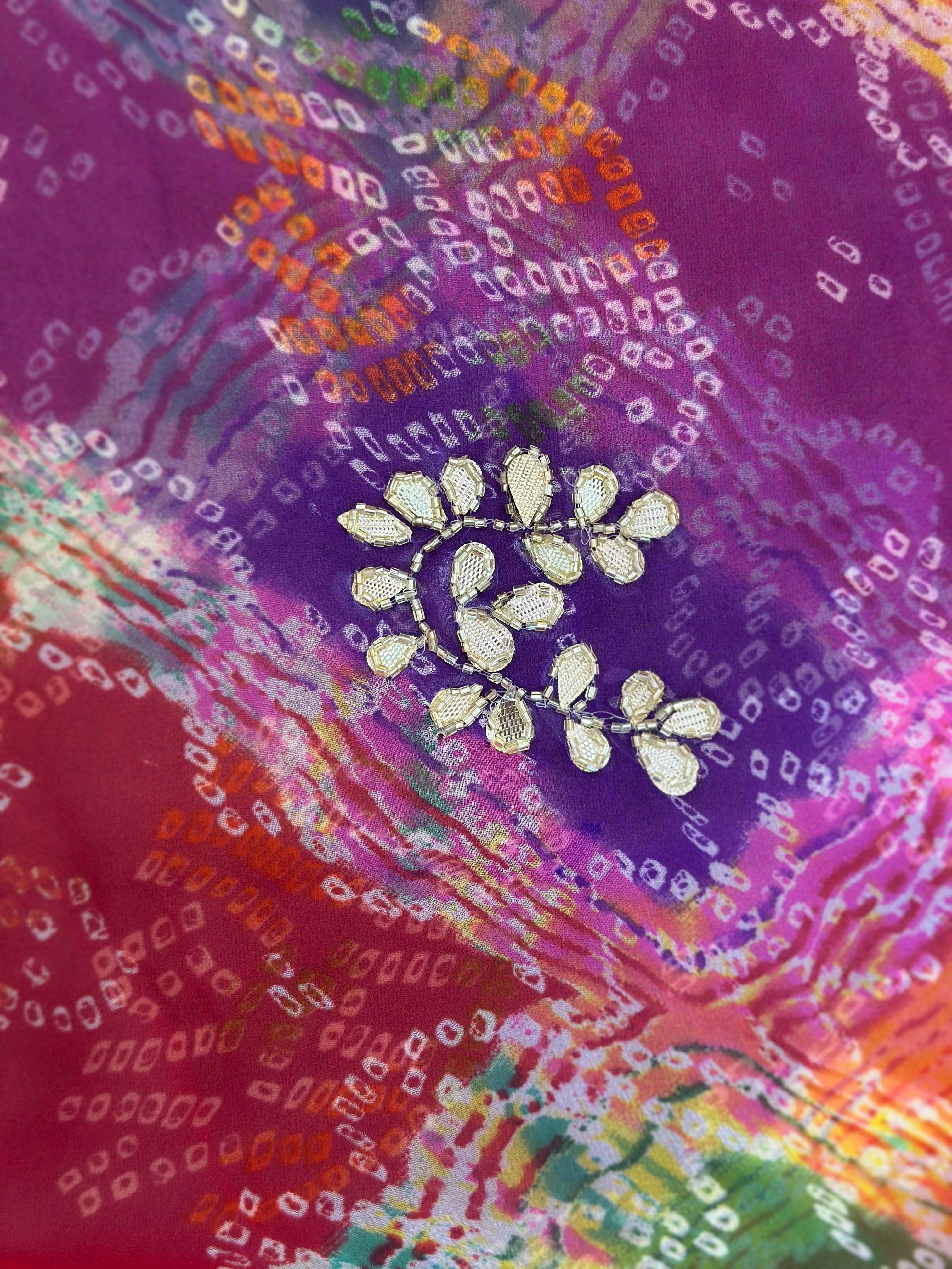 Rajwadi Bandhej Saree (Pachrangi)