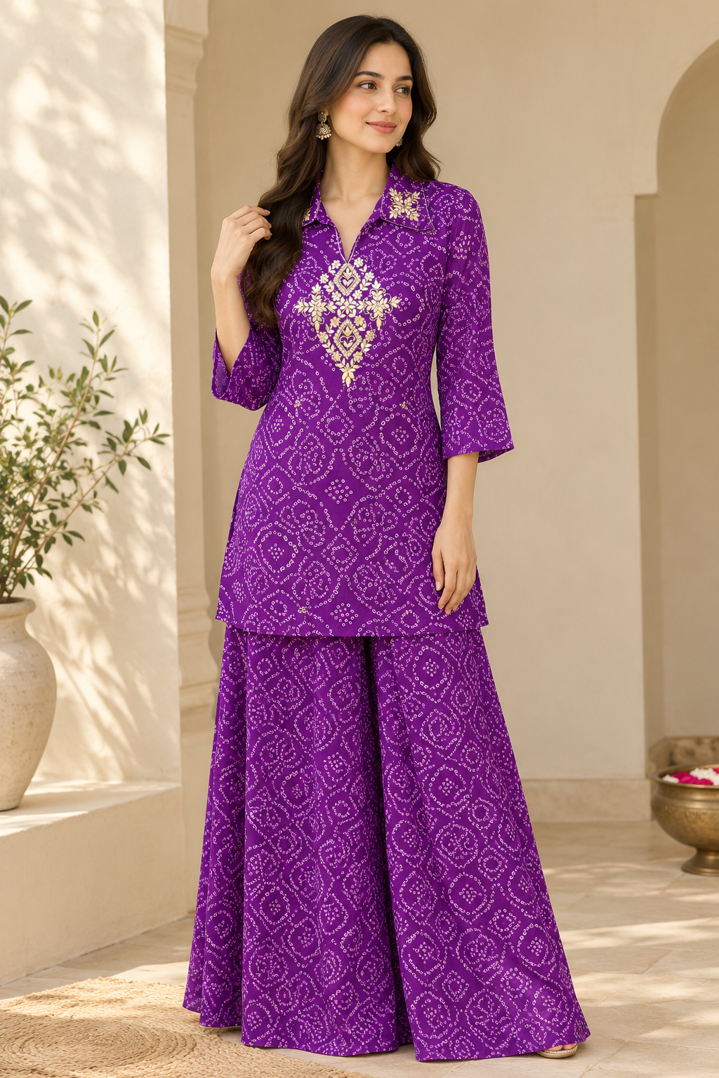 Classy Bhandej Handwork Co-ord Set