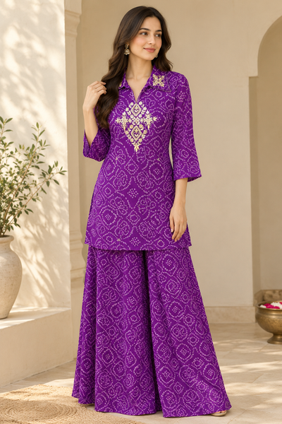 Classy Bhandej Handwork Co-ord Set