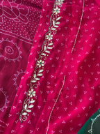 Royal Bandhani Saree with Handwork Border Detailing