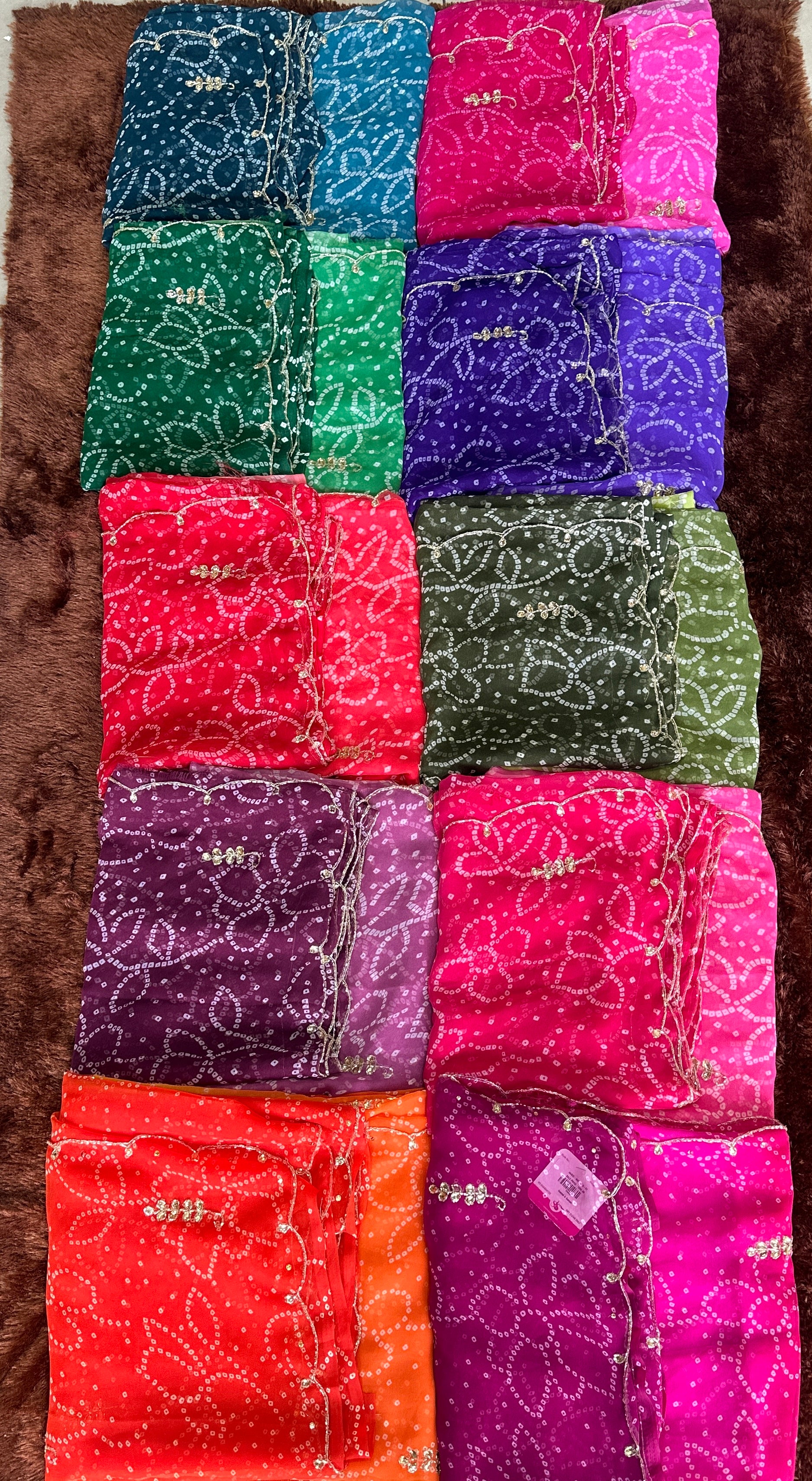 OMBRÉ BHANDEJ HANDWORK SAREE