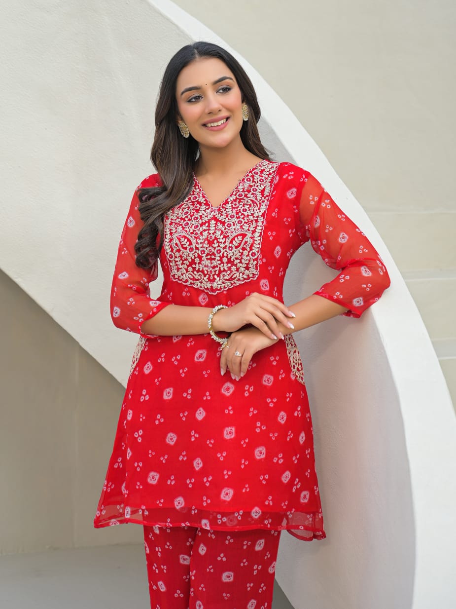 ETHNIC BHANDEJ CO-ORD SET