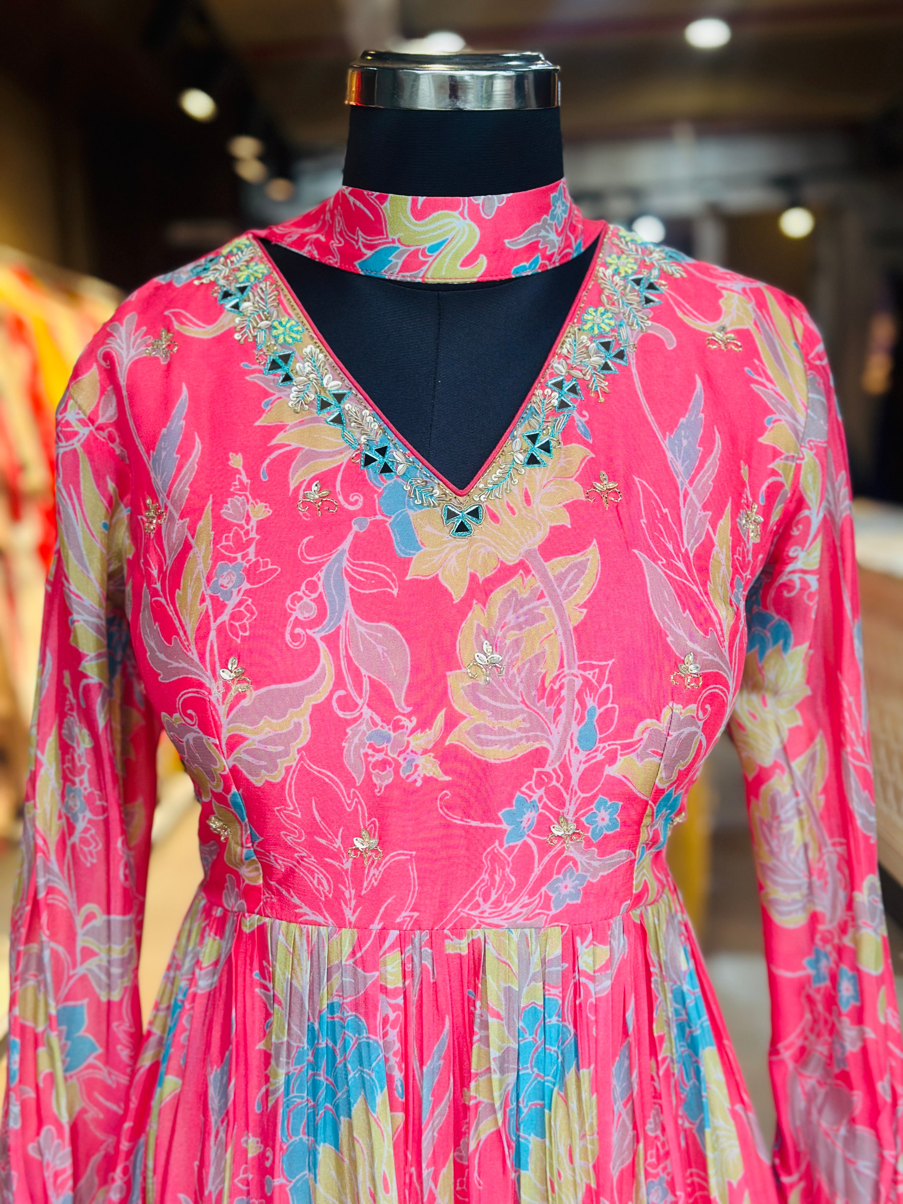 PURE CHINON HANDWORK GOWN