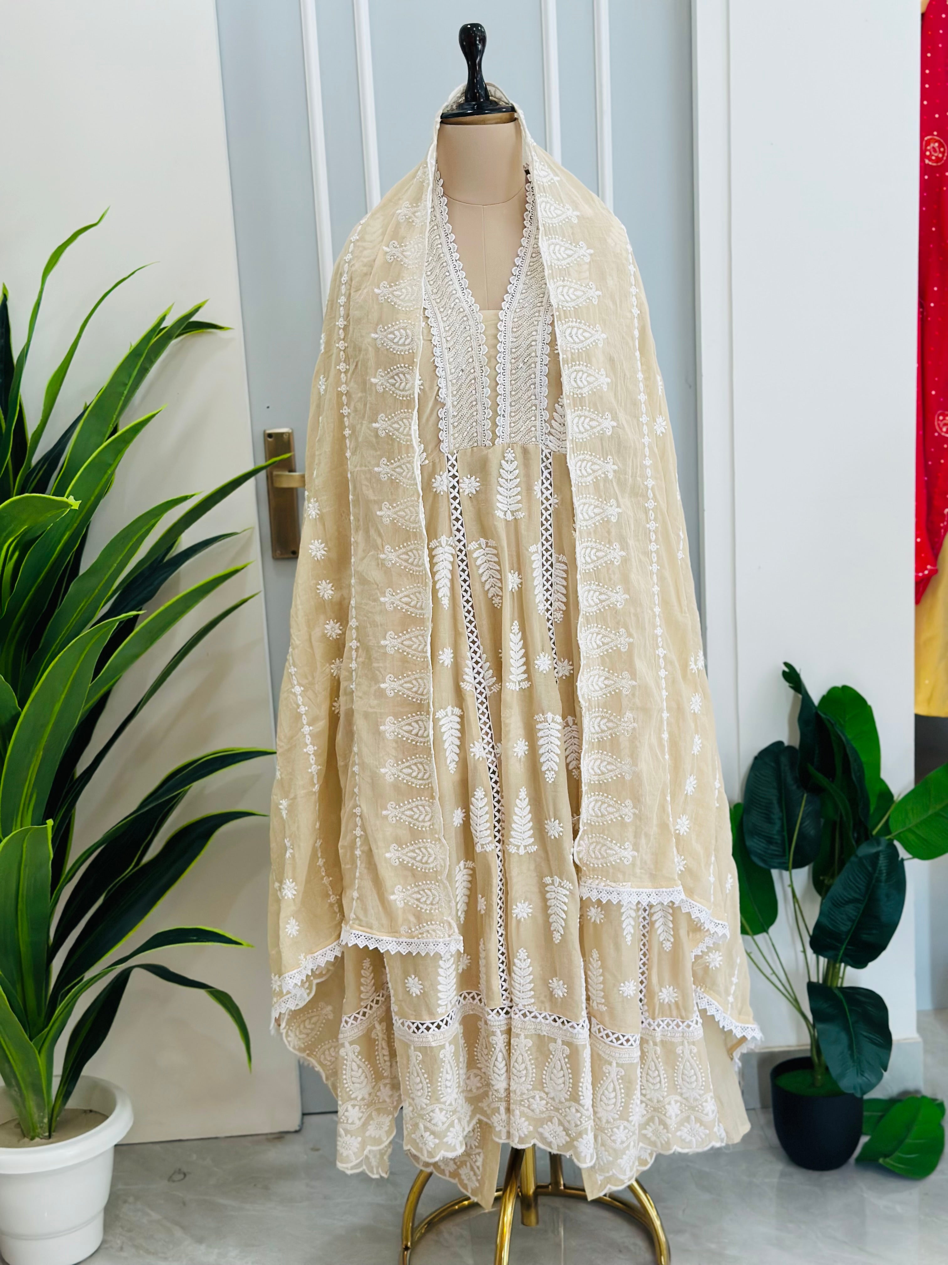 Trendy Chikankari Suit In Two Beautiful Shades