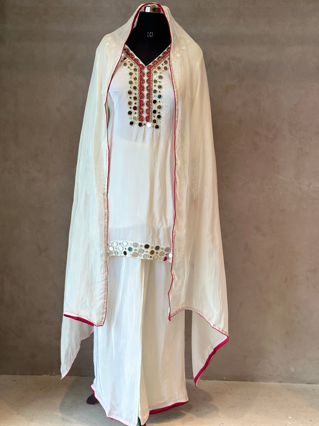 PREMIUM PLAZO SET WITH ORIGINAL MIRROR WORK