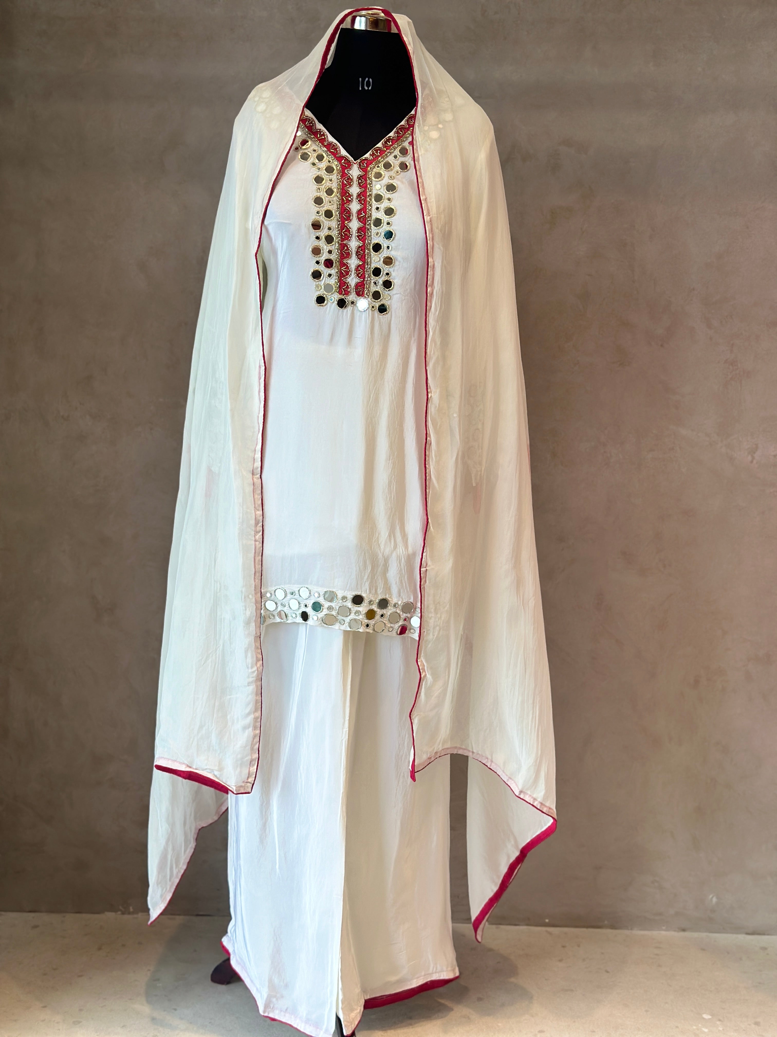 PREMIUM PLAZO SET WITH ORIGINAL MIRROR WORK