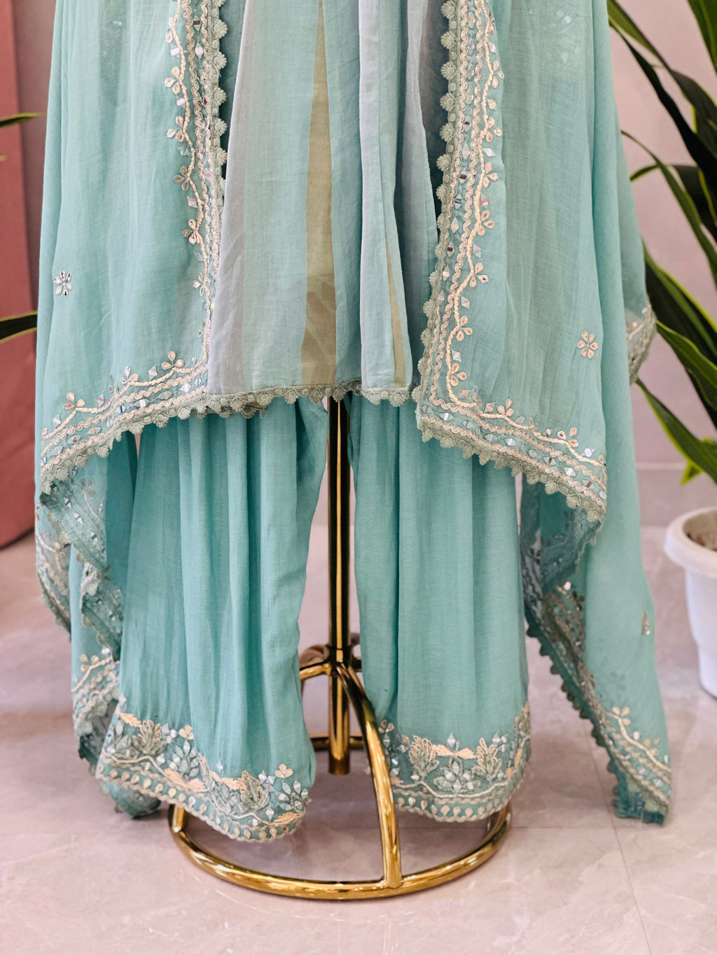 Orignal Mirror Work Anarkali Suit Set