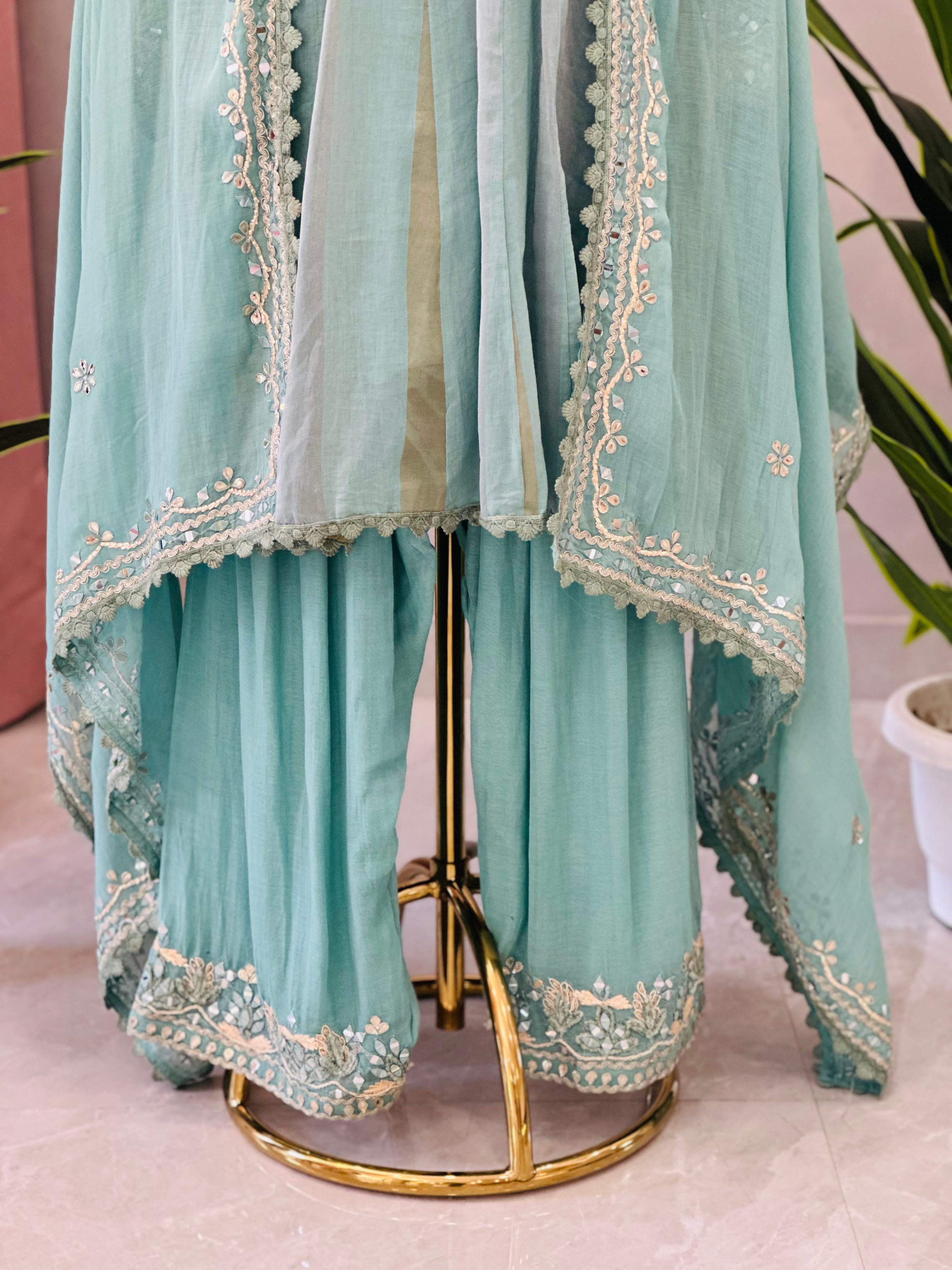Orignal Mirror Work Anarkali Suit Set