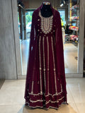 PURE CHINON HEAVY HANDWORK ANARKALI SUIT