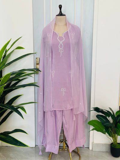 Beautiful Bow Handwork Farshi Kurta Set