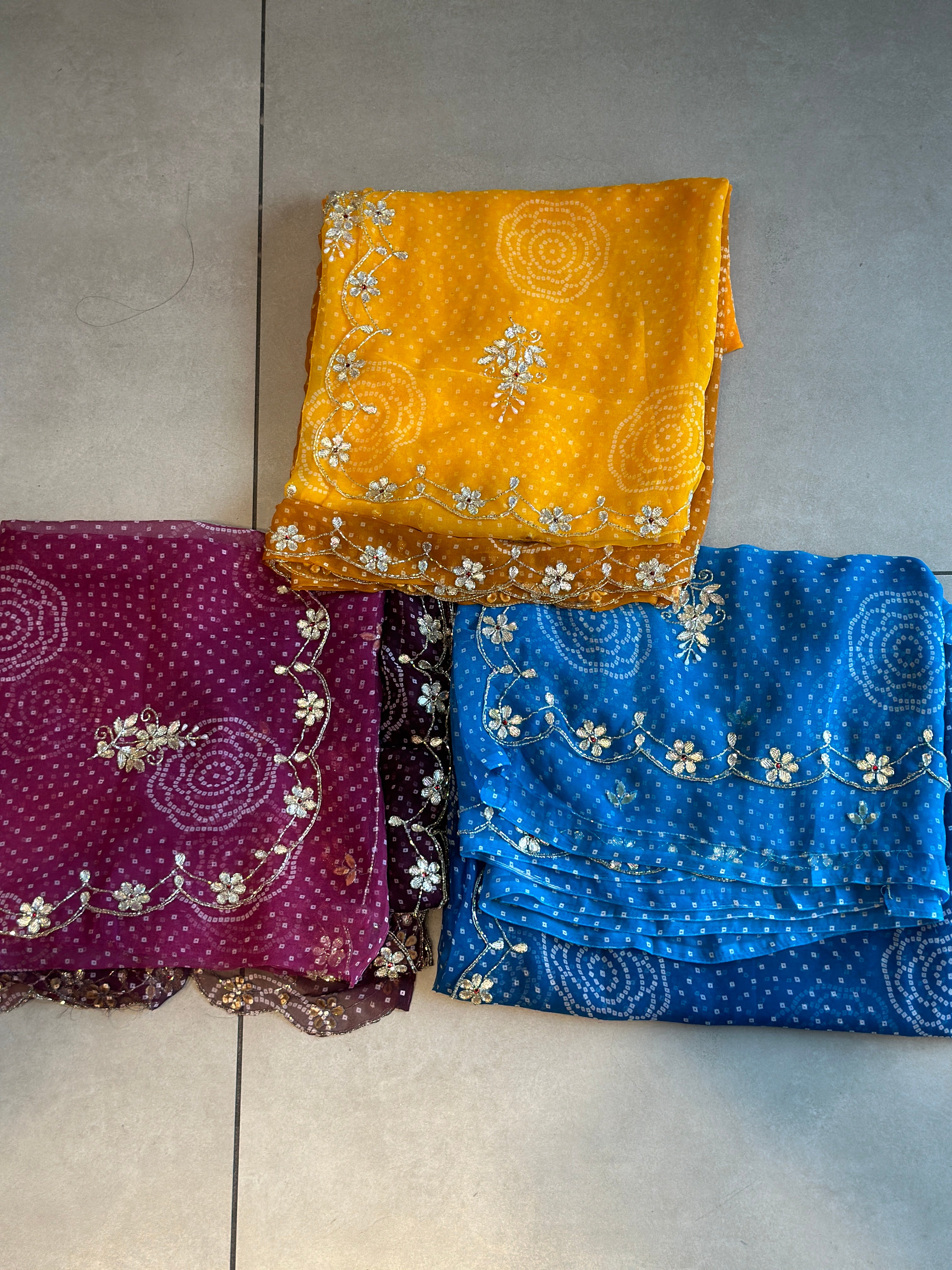 OMBRÉ BHANDEJ HANDWORK SAREE