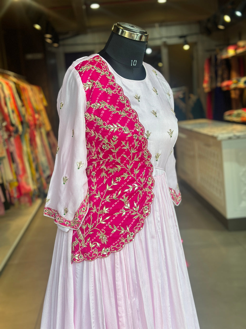 TRADITIONAL LONG GOWN IN HANDWORK
