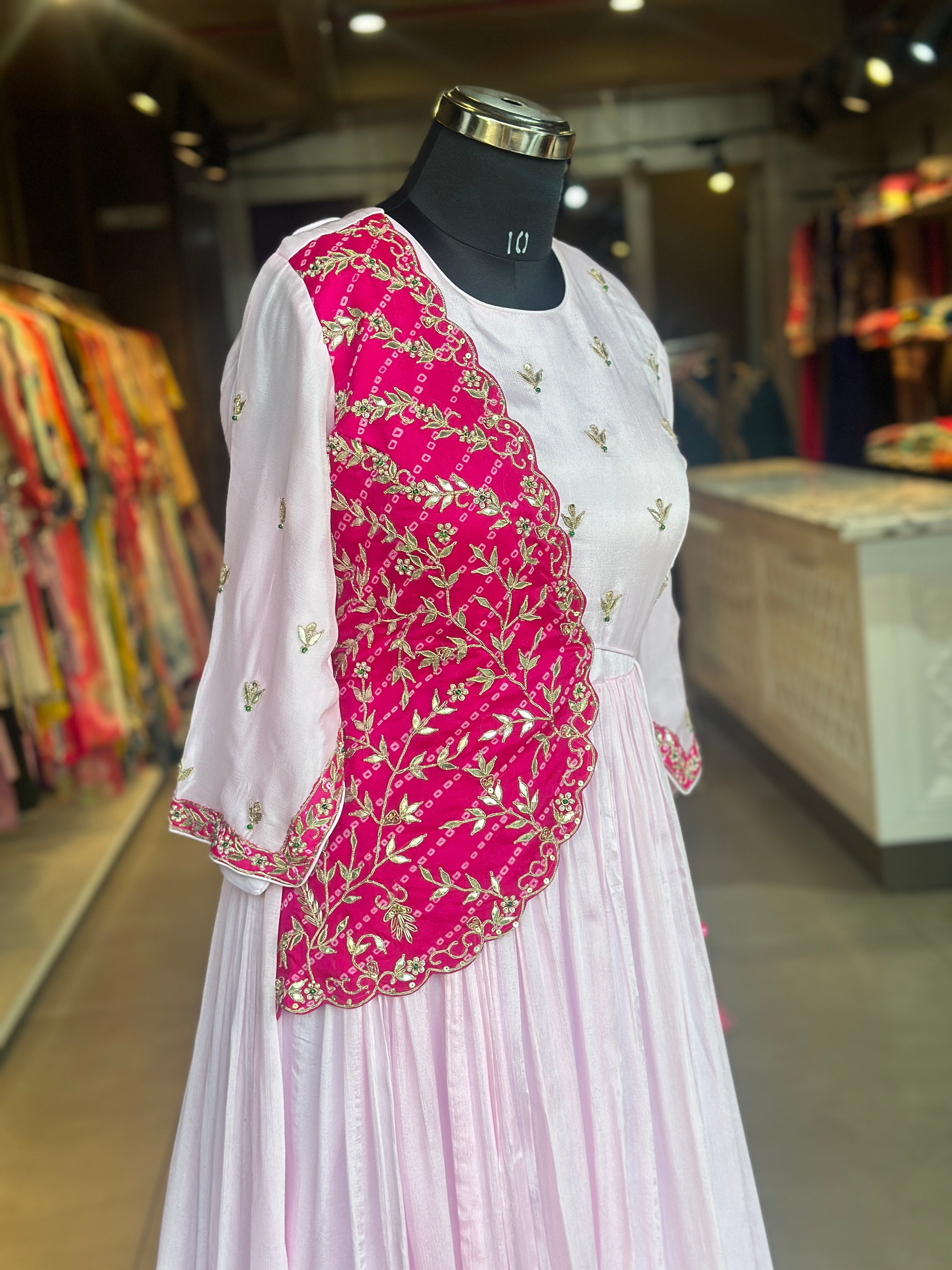 TRADITIONAL LONG GOWN IN HANDWORK