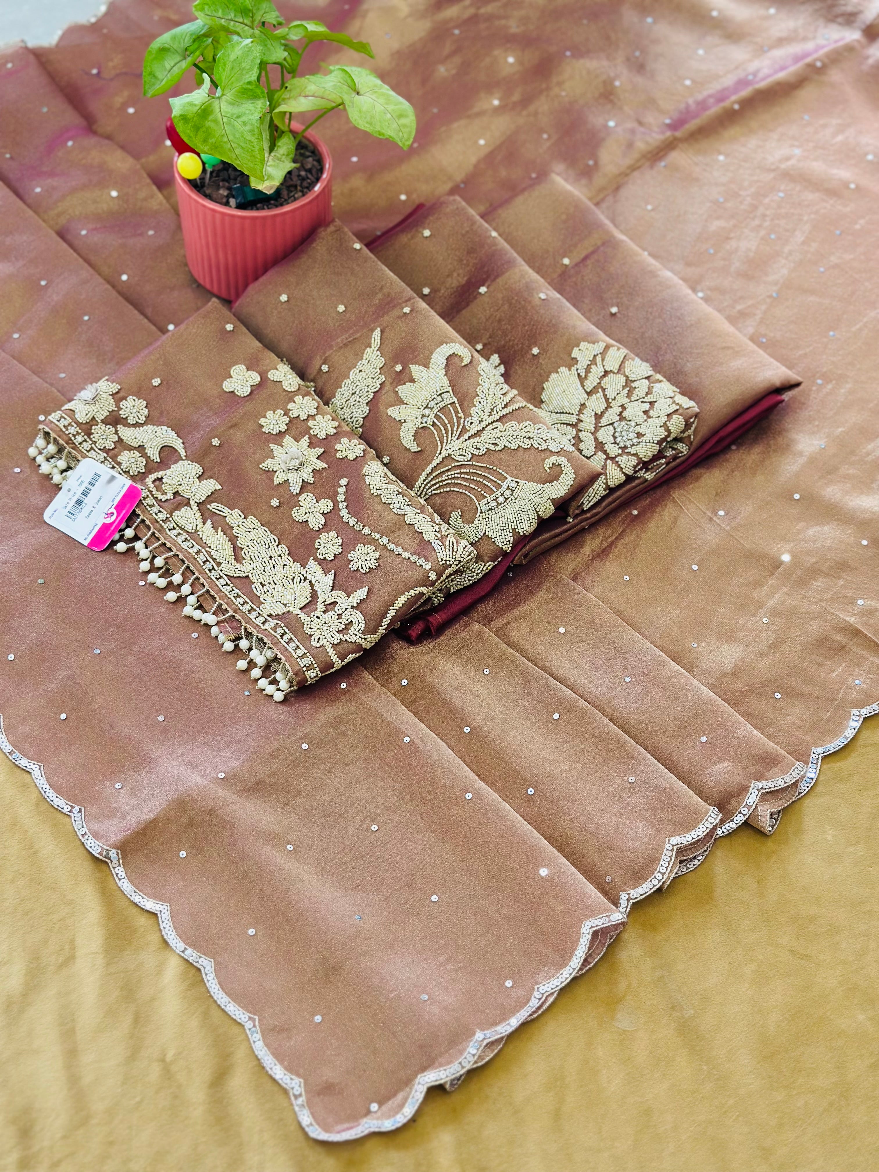 Ethnic Elegance Handwork Suit (Unstitched)