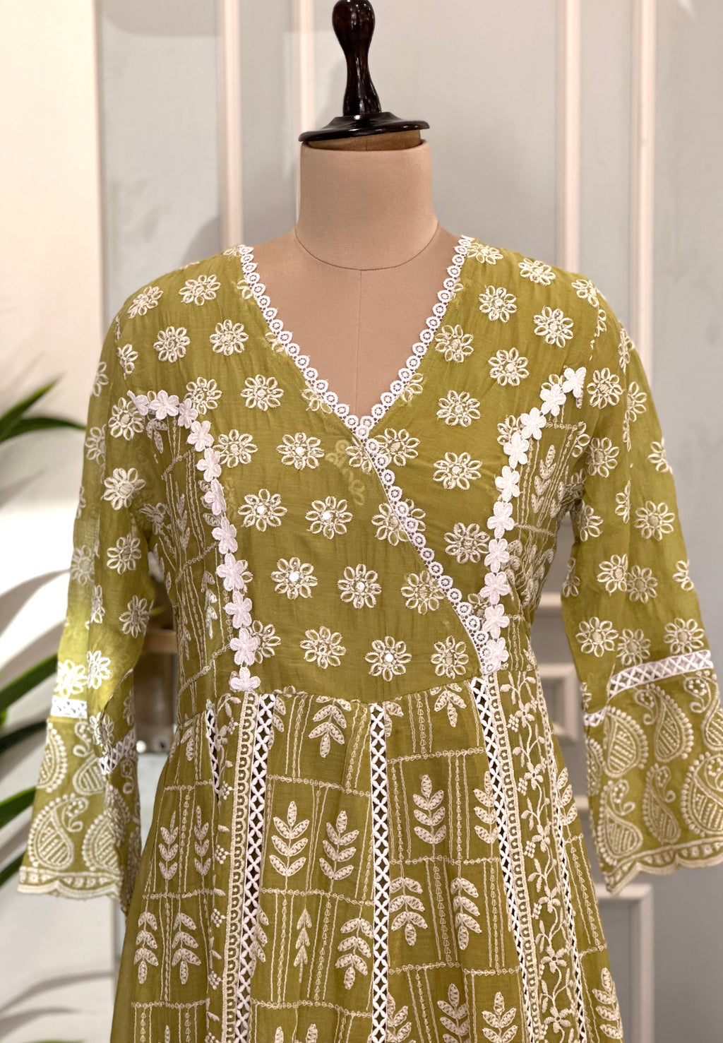 Chikankari Suit In Anarkali Pattern