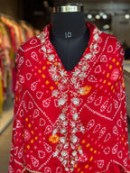 BHANDEJ SKIRT IN KAFTAN SET