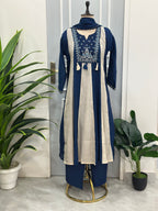 Elegant Embroidered Three-Piece Suit Set