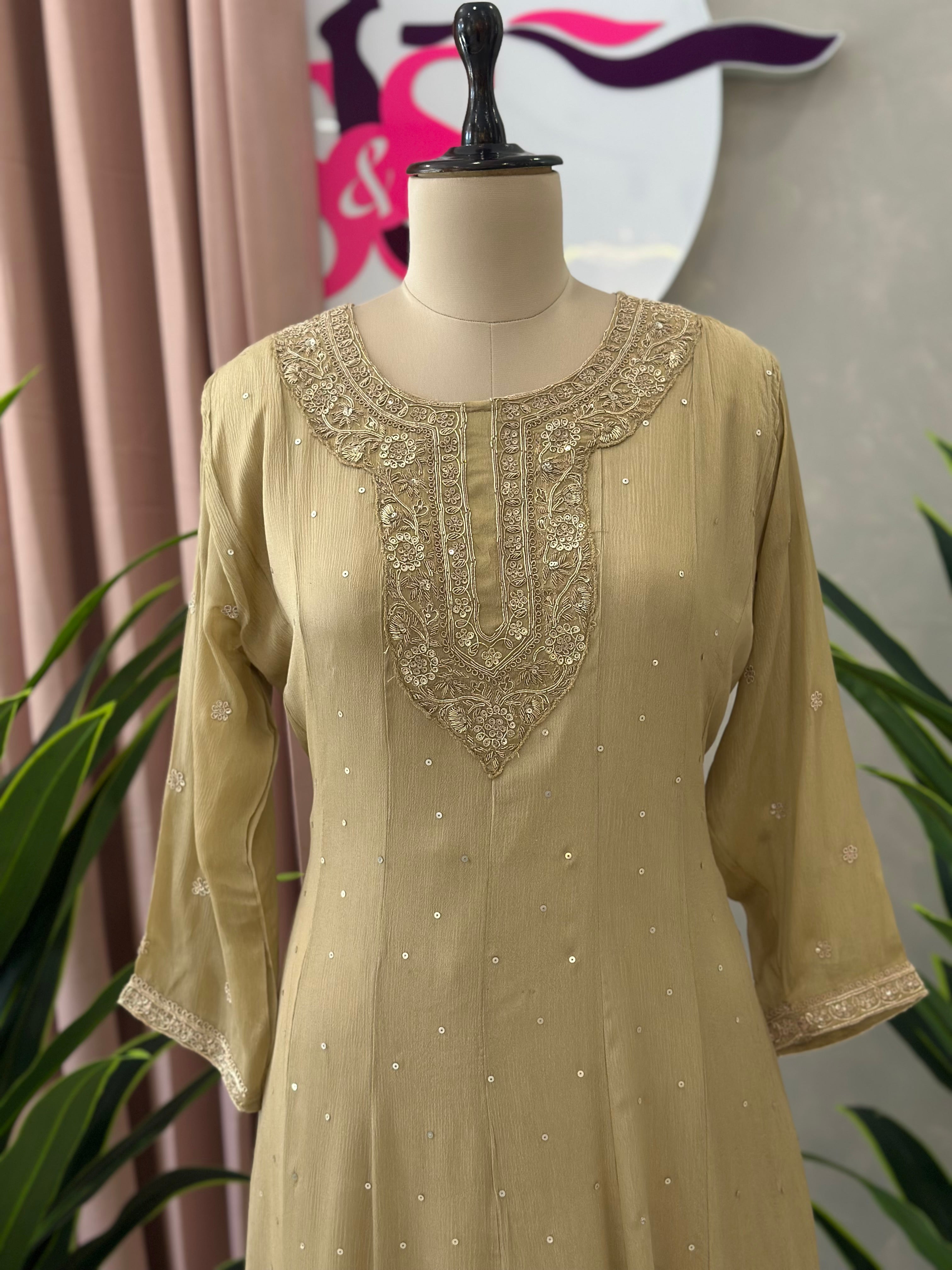 Pure Chinon Anarkali Suit Set