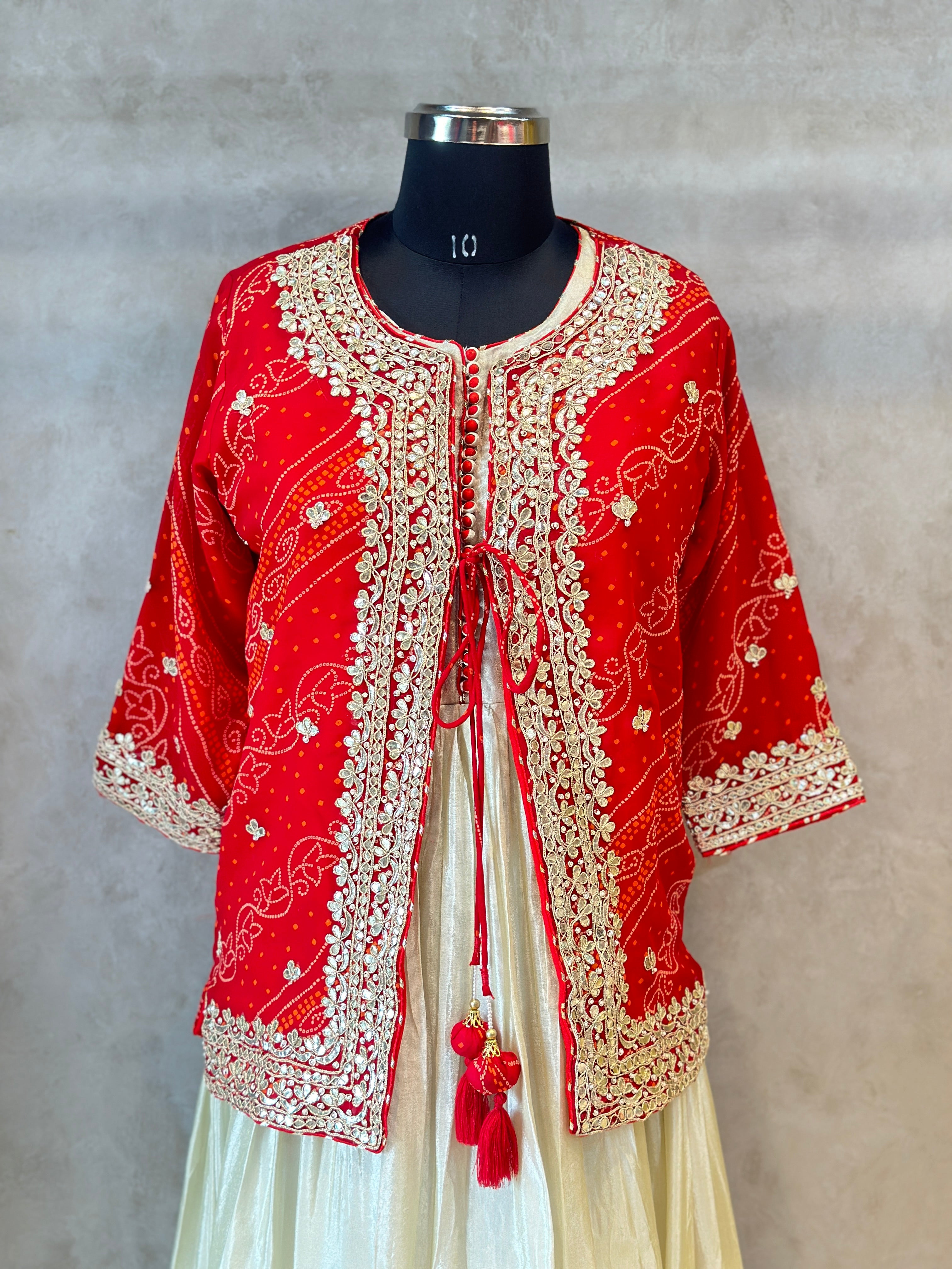 INDO-FUSION GOTA PATTI HANDWORK JACKET SET
