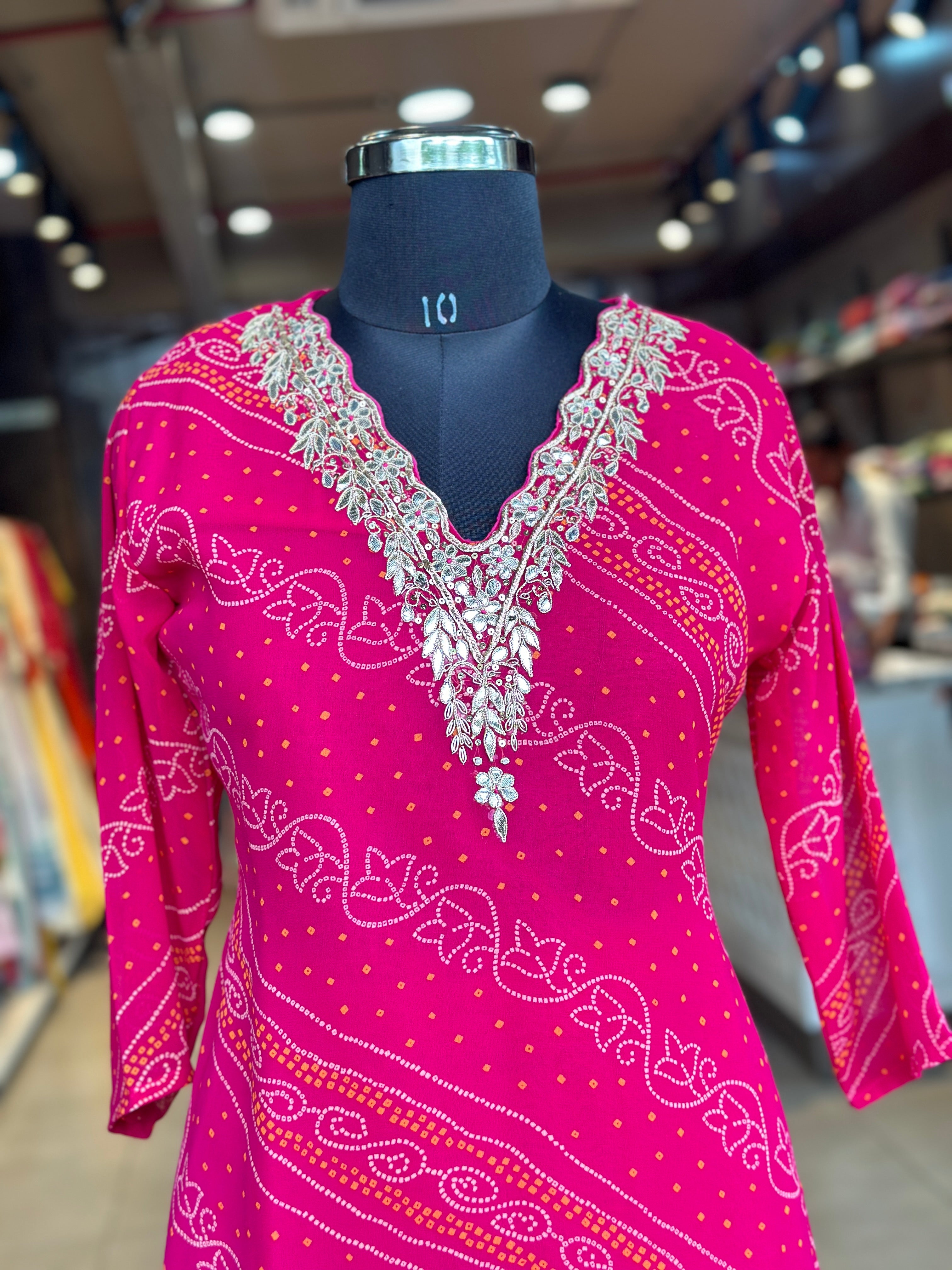 ZARDOSI HANDWORK BHANDEJ SUIT SET