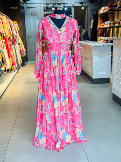 PURE CHINON HANDWORK GOWN