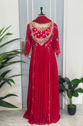 Designer Leheriya Anarkali with Gota Patti Detailing
