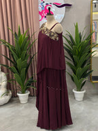One Shoulder Classy Indo western Set