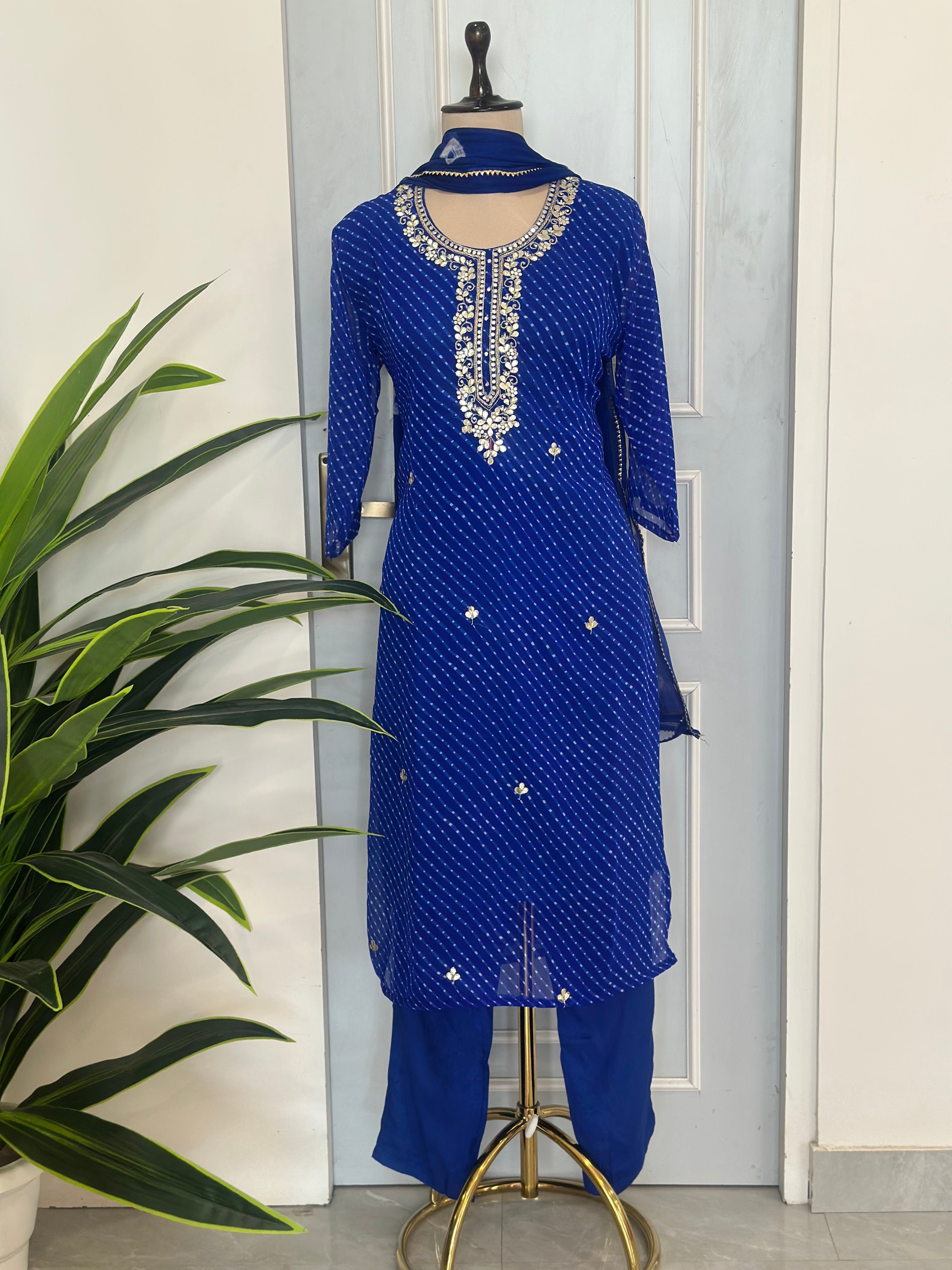 Elegant Gota Work Leheriya Suit Set