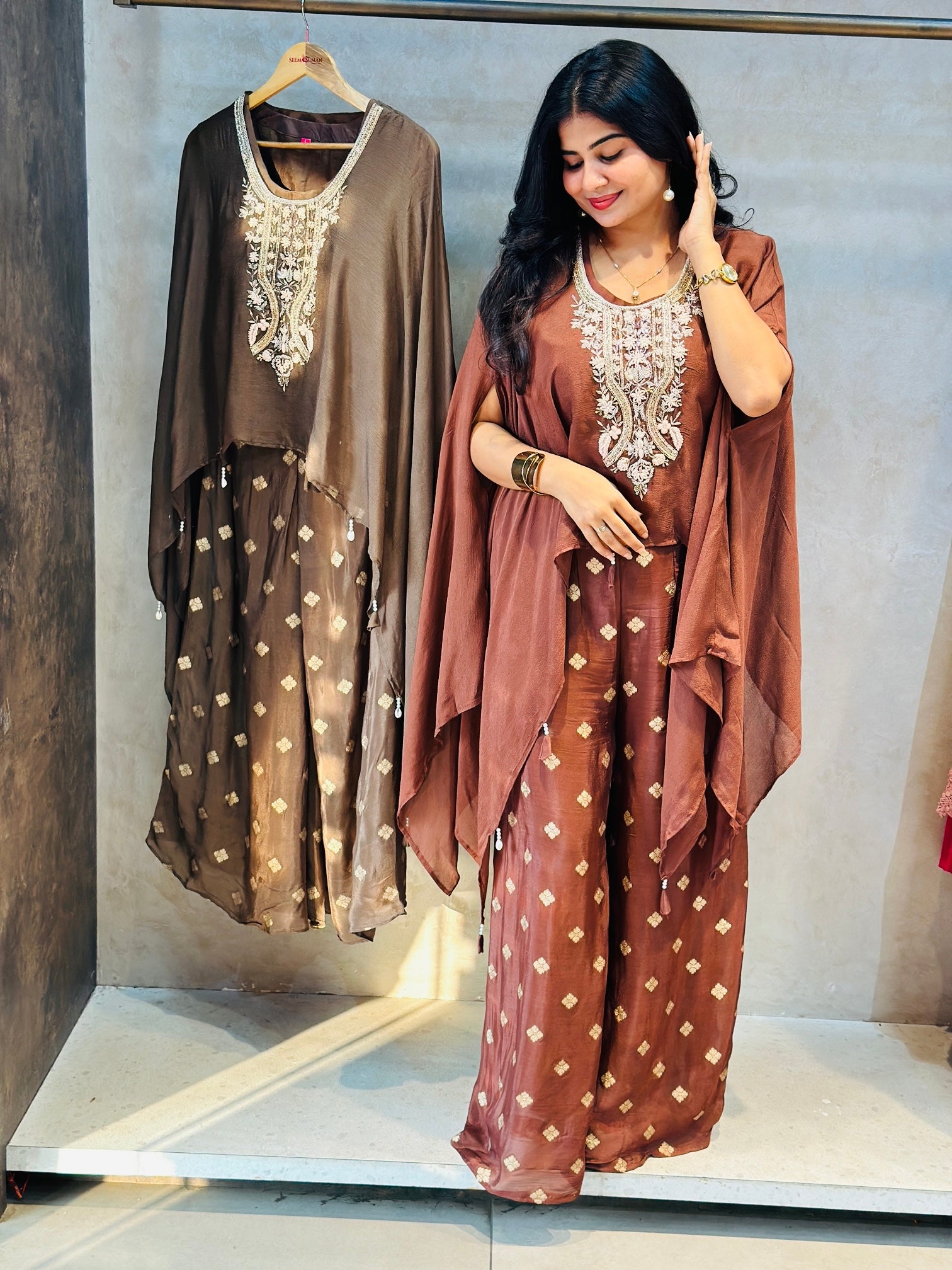 PURE CHINON HANDWORK KAFTAN SET