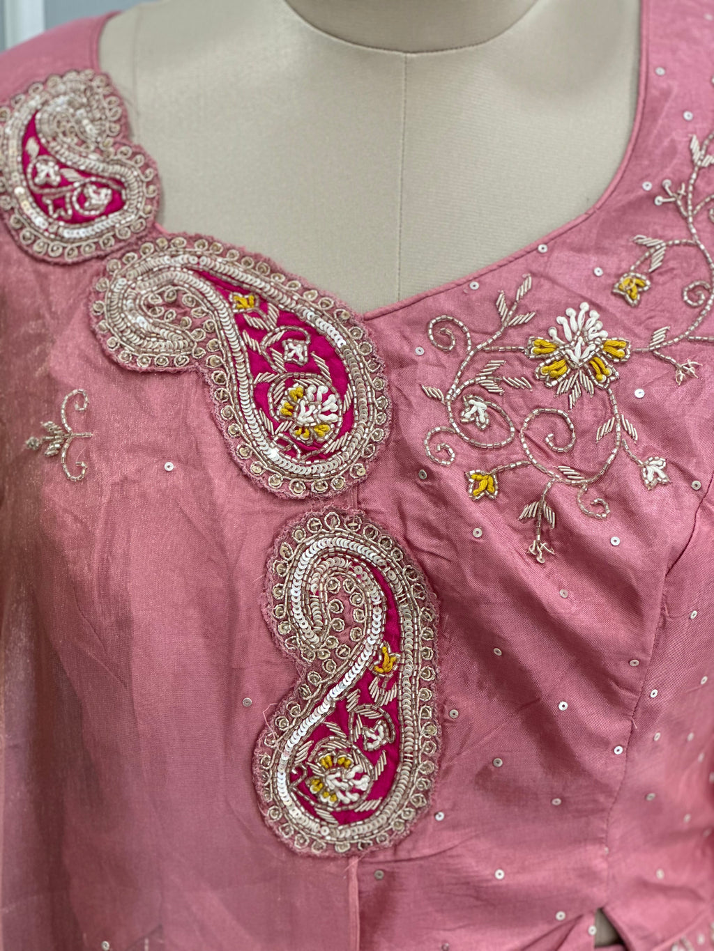 Pearl & Zardozi work Skirt Set with Dupatta