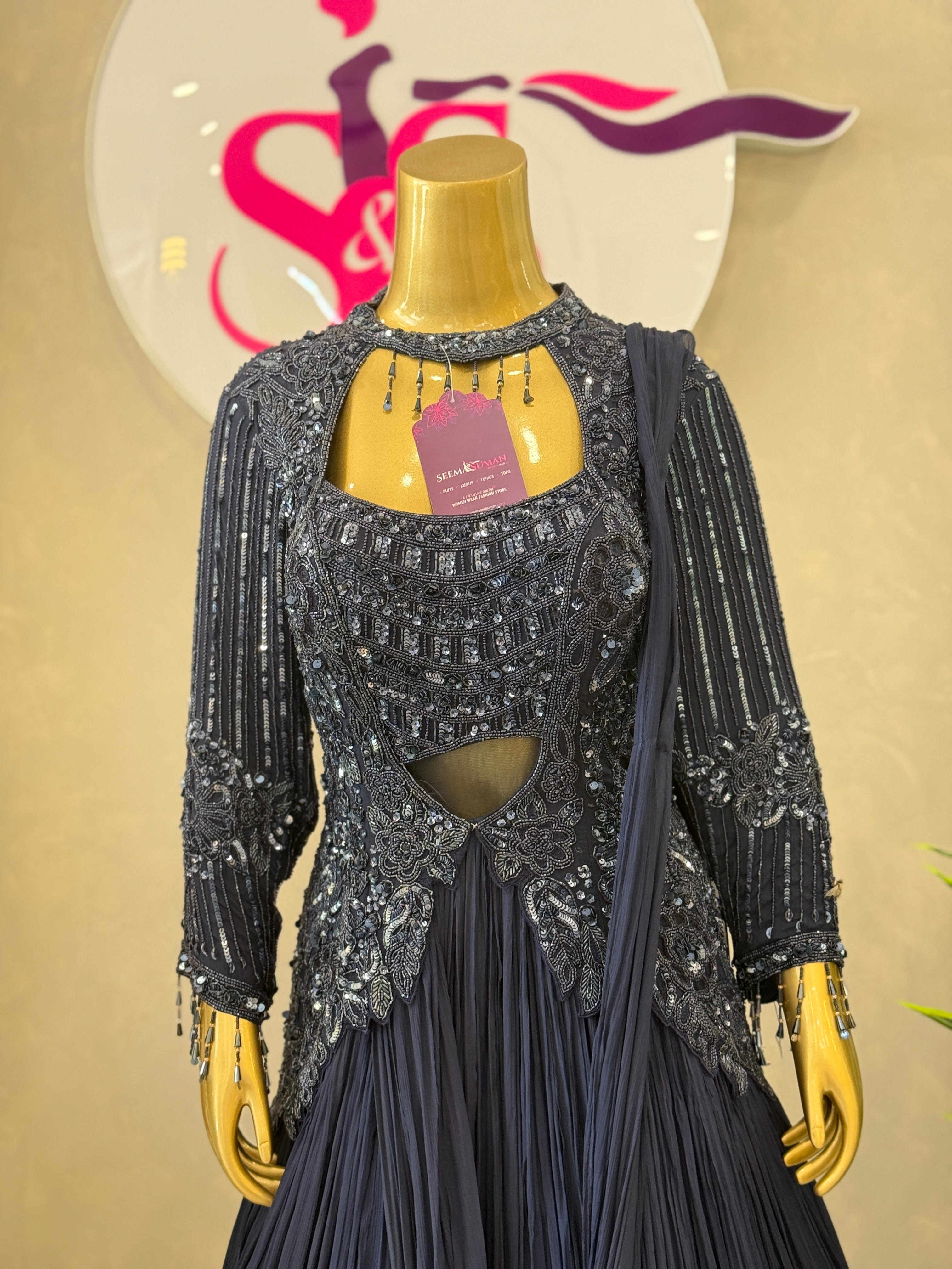 Premium Gown With Heavy Handwork Detailing