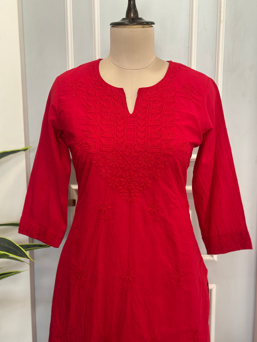 Elegant Cotton Embroidered Kurta Set with Dupatta