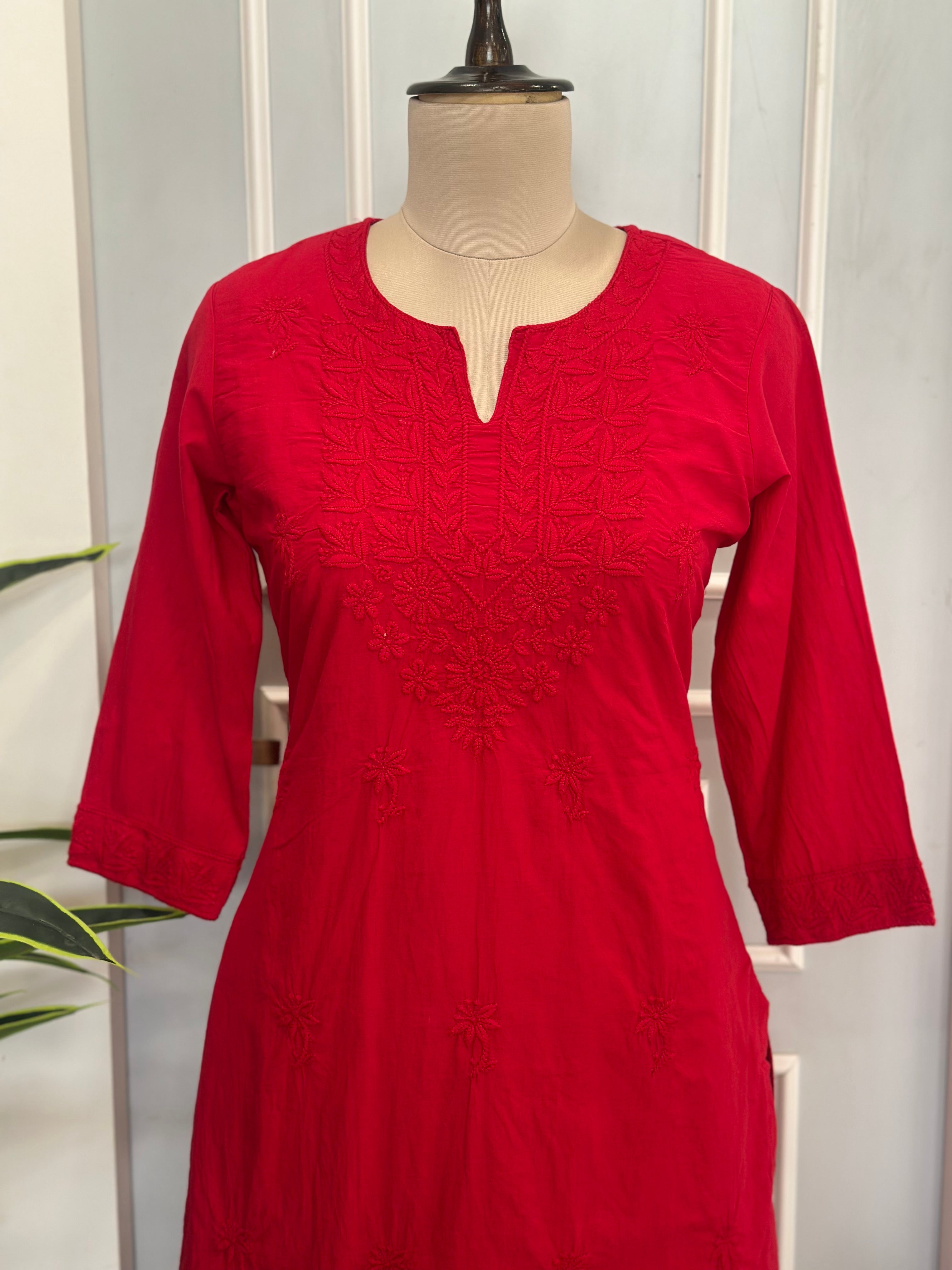 Elegant Cotton Embroidered Kurta Set with Dupatta