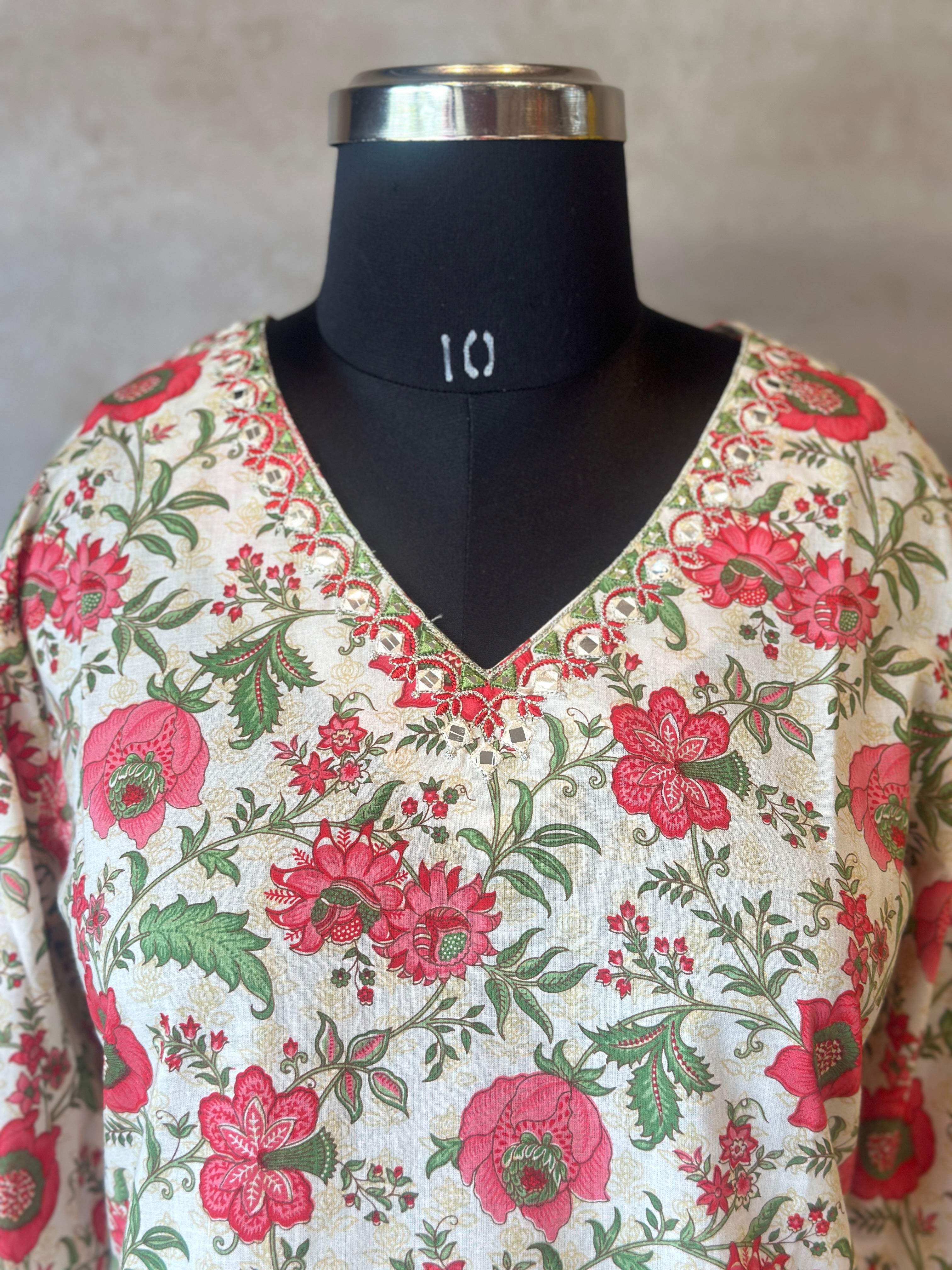 FLORAL THREE PIECE COTTON SUIT SET