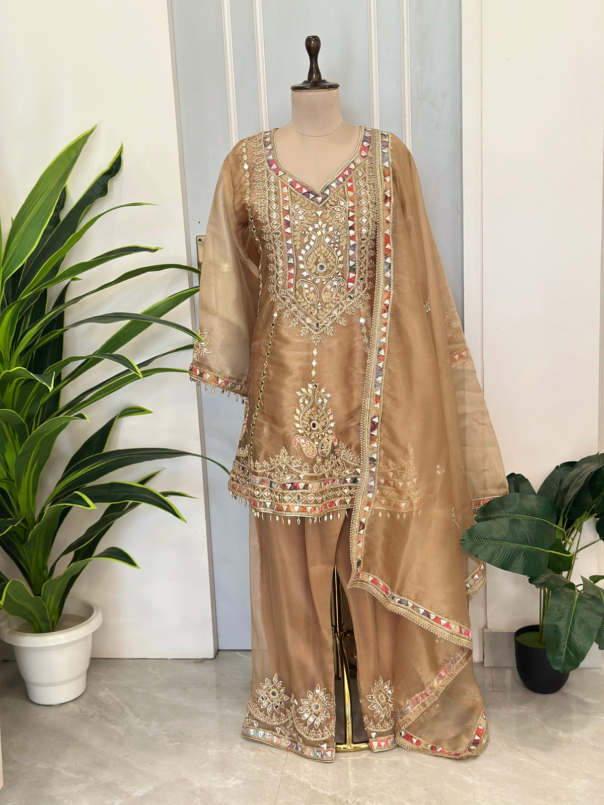 Designer Mirror Work Suit Set