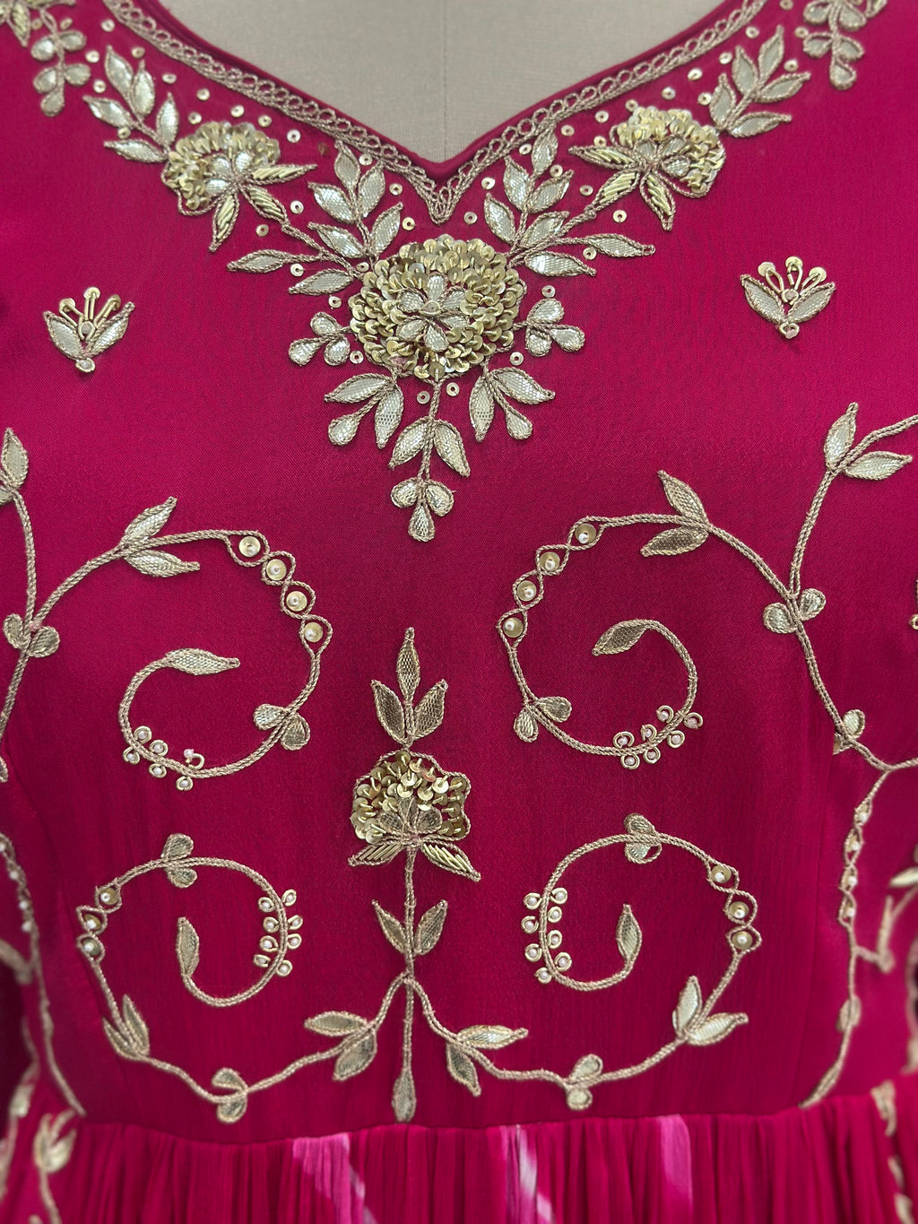 Elegant Leheriya Anarkali with Dupatta
