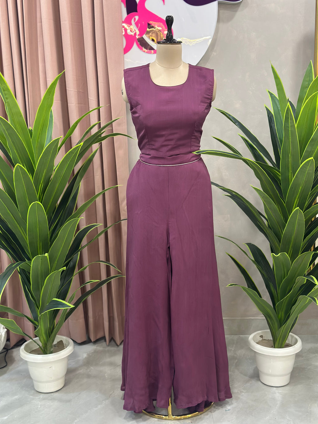 Designer Handwork Peplum Suit with Flowy Palazzo Pants