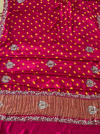 🌸 Shahi Bandhej Saree with Handcrafted Gota Patti Detailing🌸