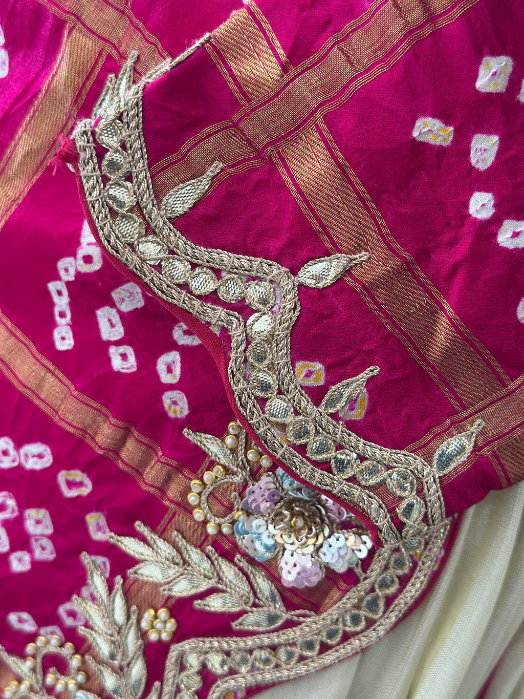 Angrakha Style Handwork Skirt Set