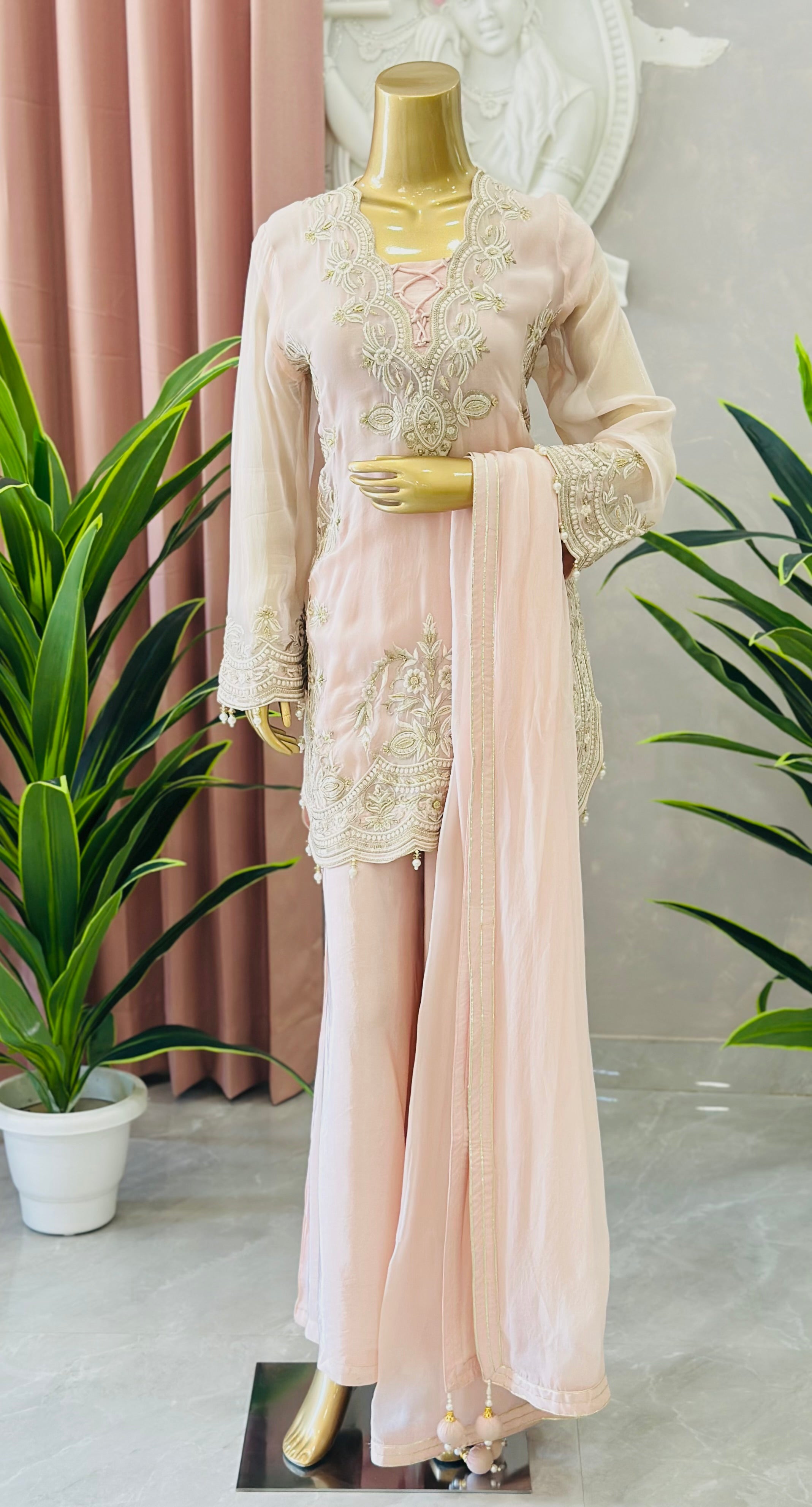 Handwork Pakistani Style Plazo Set