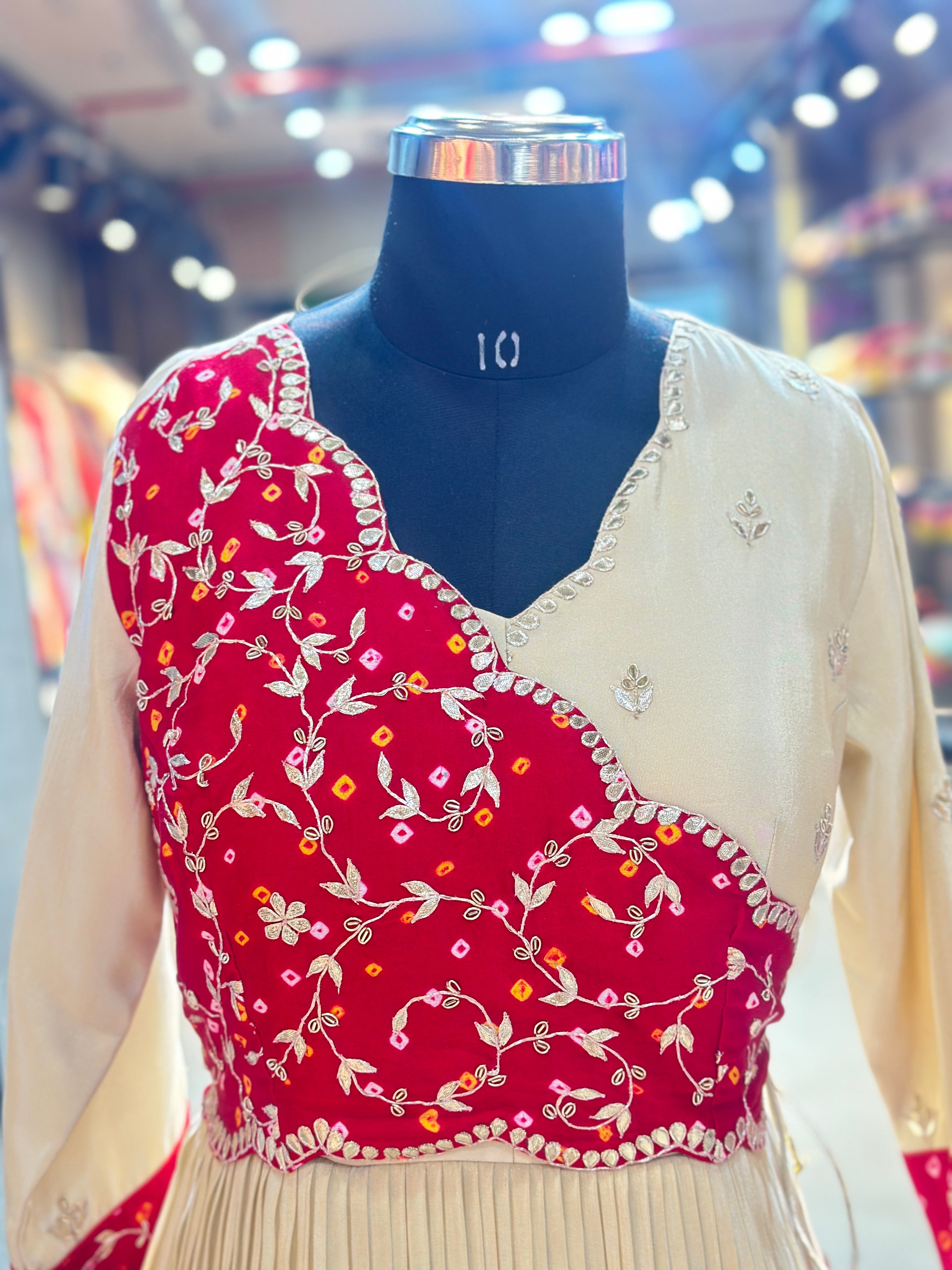 TRADITIONAL PURE ZARI TISSUE HANDWORK GOWN